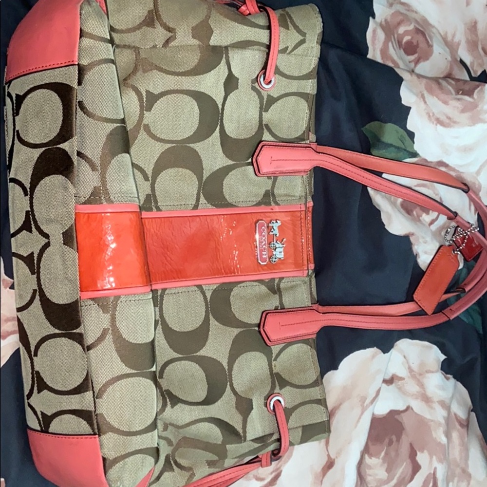 A coral Coach bag!